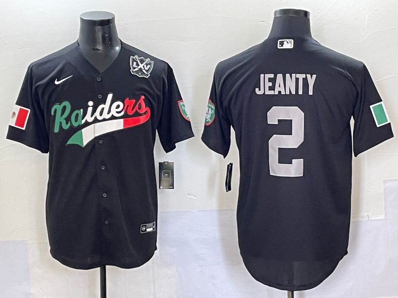 Men 2025 Oakland Raiders #2 Jeanty Black Joint Name Nike Limited NFL Jersey style 7036